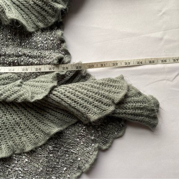 Y2K Sioni Gray Knit Fairycore Ruffle Cardigan Size Small - Picture 13 of 13
